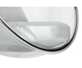 Fotel BUBBLE STAND poduszka srebrna - podstawa chrom, korpus akryl, poduszka ekoskóra