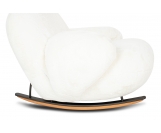 Fotel bujany PLUSH FUR biały