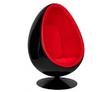 Fotel OVALIA BLACK czerwony
