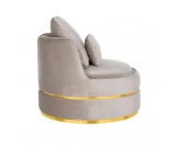 RICHMOND fotel obrotowy KYLIE KHAKI  VELVET beżowy, podstawa złota