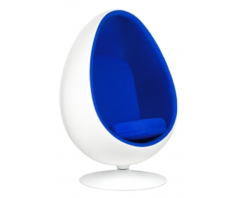 Fotel OVALIA biało-niebieski - włókno szklane