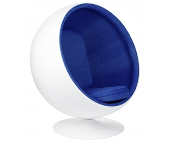 Fotel BALL biało-niebieski - włókno szklane