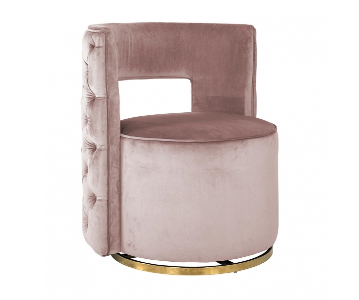 RICHMOND fotel obrotowy JAMIE PINK VELVET podstawa złota