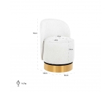 RICHMOND fotel obrotowy BRISTEL WHITE  BOUCLÉ