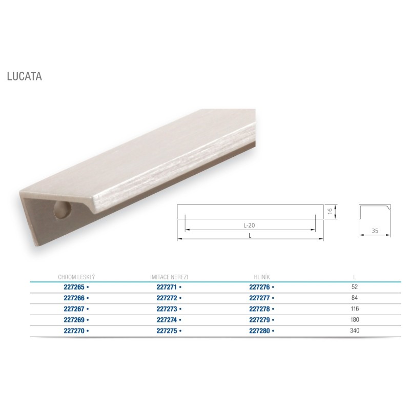 Uchwyt Lucata 160 aluminium anodowane