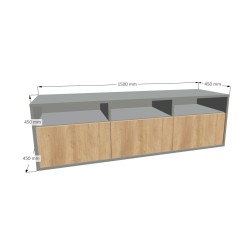 Komoda 1502 SIMPLE 3 szuflady i półka otwarta