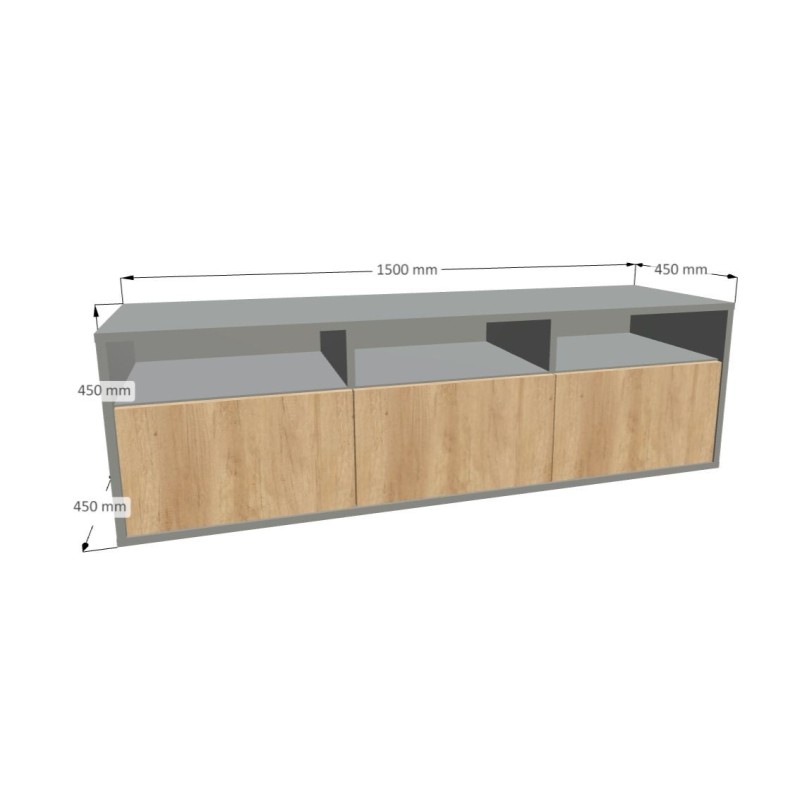 Komoda 1502 SIMPLE 3 szuflady i półka otwarta