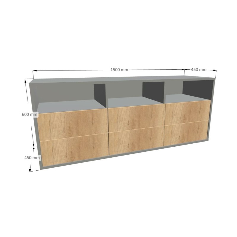 Komoda 1503 SIMPLE 3x2 6szuflad i półka otwarta