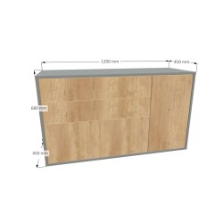 Komoda 1507 SIMPLE prawa 3 szuflady i drzwi pr