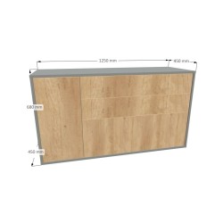 Komoda 1508 SIMPLE lewa 3 szuflady i drzwi le