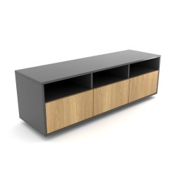 Komoda 1502 SIMPLE 3 szuflady i półka otwarta