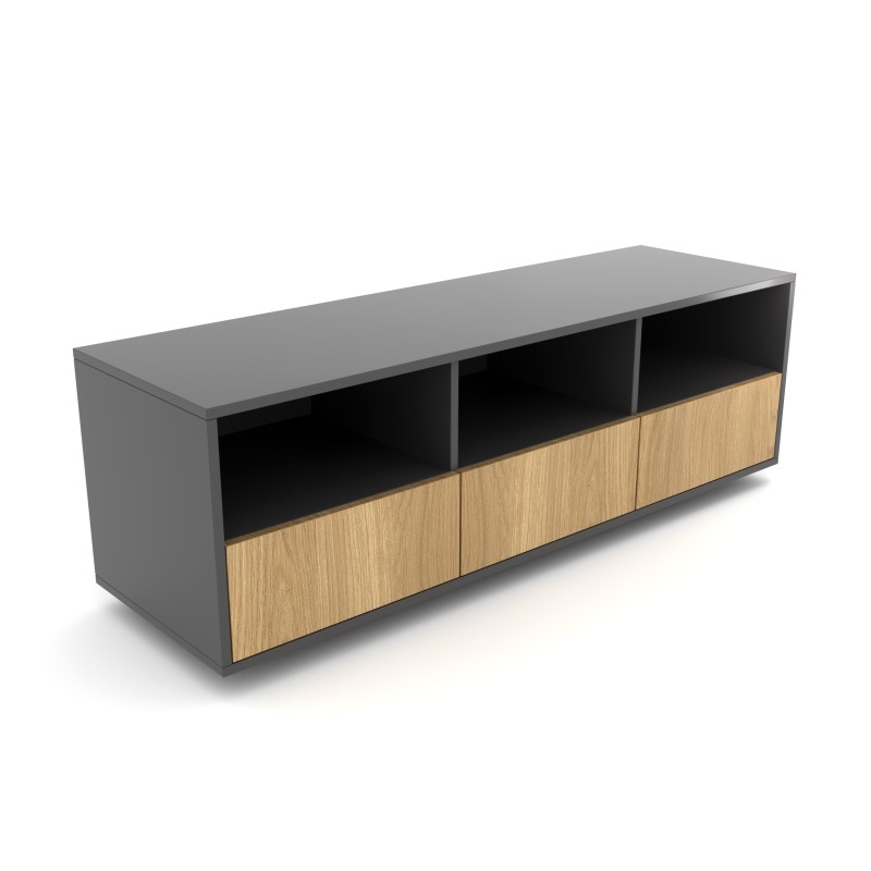 Komoda 1502 SIMPLE 3 szuflady i półka otwarta
