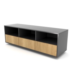Komoda 1502 SIMPLE 3 szuflady i półka otwarta
