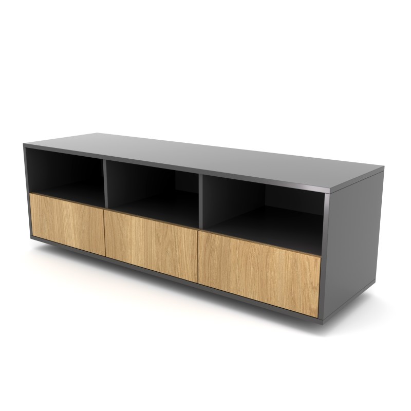 Komoda 1502 SIMPLE 3 szuflady i półka otwarta