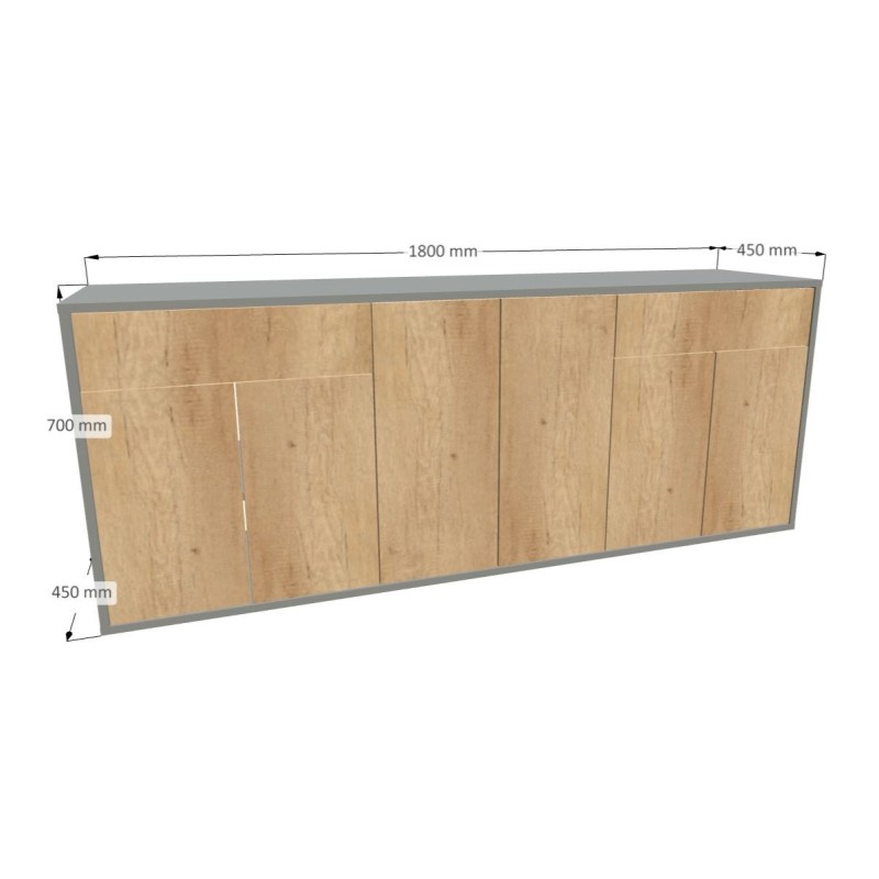 Komoda 1568 z1518a8 SIMPLE Duza 6 drzwi 2 szuflady