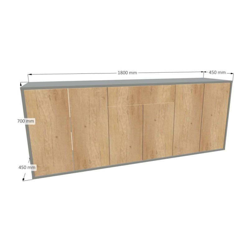 Komoda 1568 z1518a8 SIMPLE Duza 6 drzwi 2 szuflady