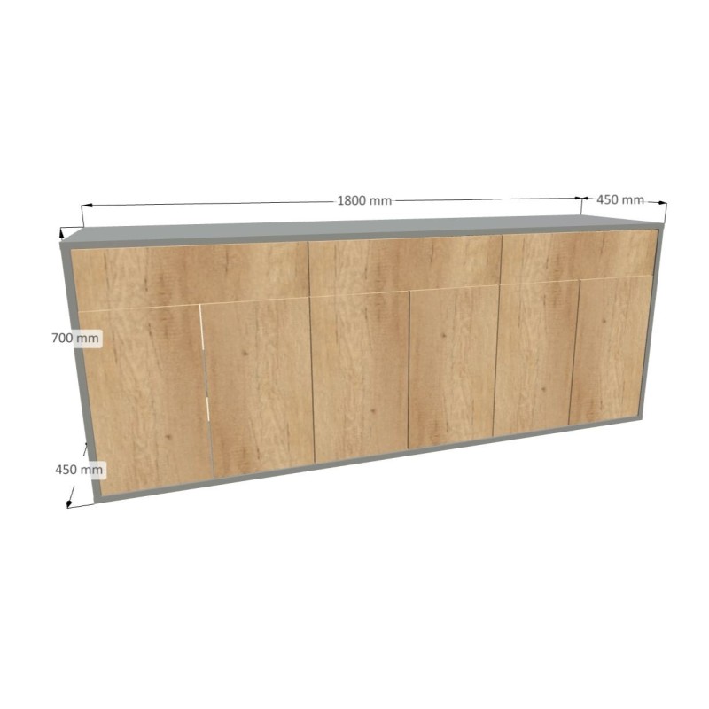 Komoda 1567 z1518a7 SIMPLE Duza 6 drzwi 1 szuflada
