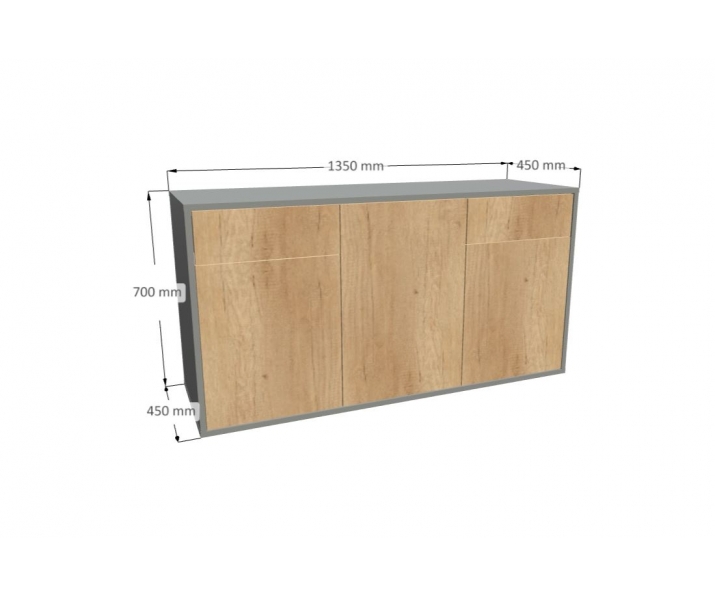 Komoda 1565 z1518a5 SIMPLE Duza 3 drzwi 2 szuflady