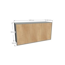 Komoda 1564 z1518a4 SIMPLE Duza 3 drzwi 1 szuflada
