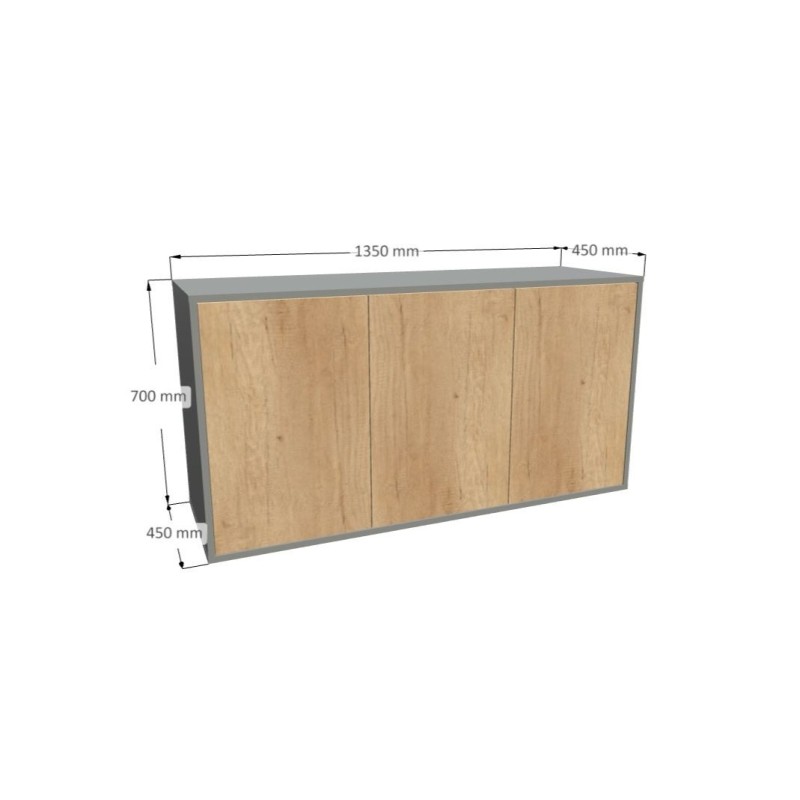 Komoda 1564 z1518a4 SIMPLE Duza 3 drzwi 1 szuflada