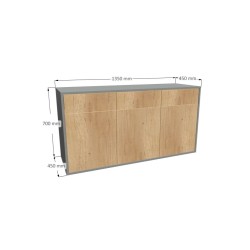 Komoda 1564 z1518a4 SIMPLE Duza 3 drzwi 1 szuflada