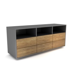 Komoda 1503 SIMPLE 3x2 6szuflad i półka otwarta