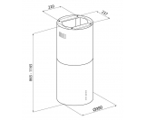 Okap Globalo Cylindro Isola 39.7 Black